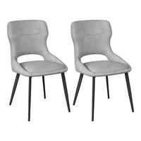ESSSTUHL 2er-Set 43 x 40 x 86 cm Chenille Grau - Grau, Metall (40/86/43.1cm) - Meubliv