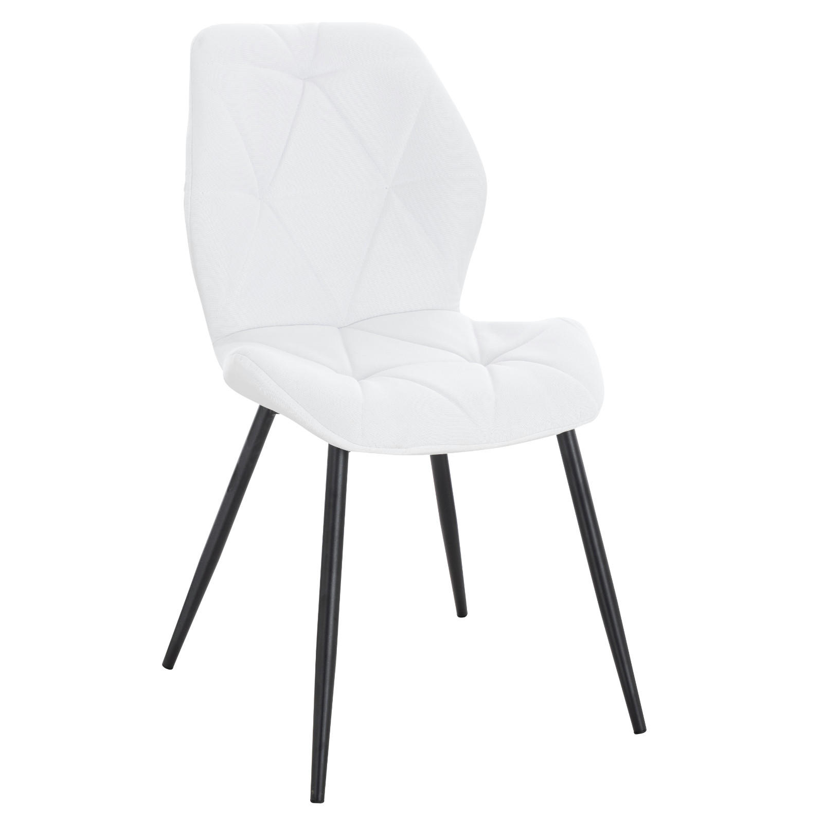 ESSZIMMERSTUHL JAMIE 2er Set Stoff Weiß - Weiß, Textil (47/84/48cm) - SVITA