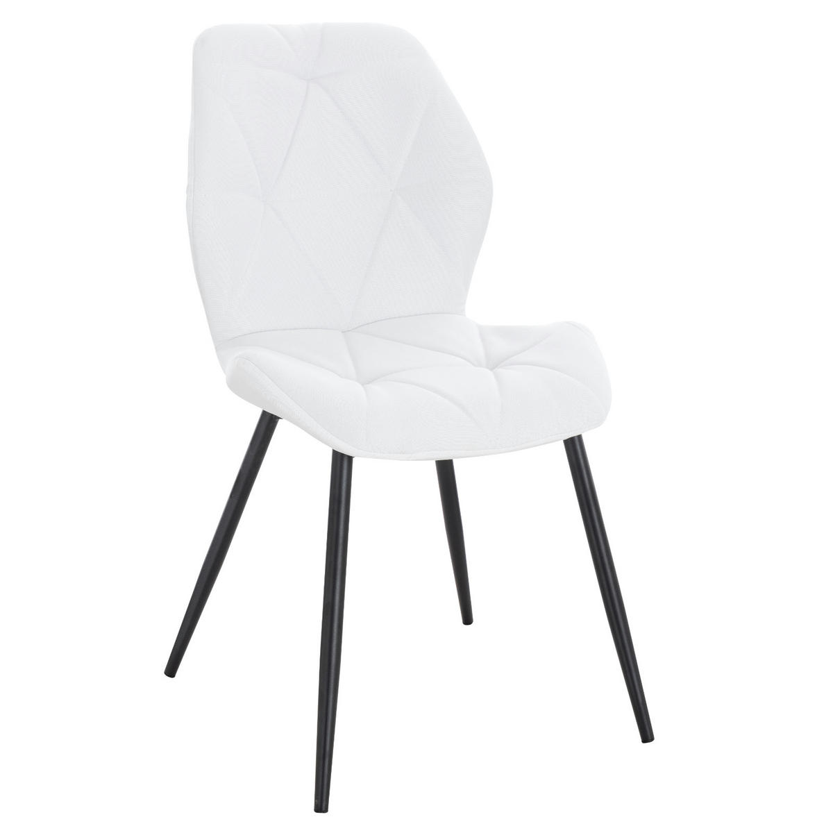 ESSZIMMERSTUHL JAMIE 2er Set Stoff Weiß - Weiß, Textil (47/84/48cm) - SVITA