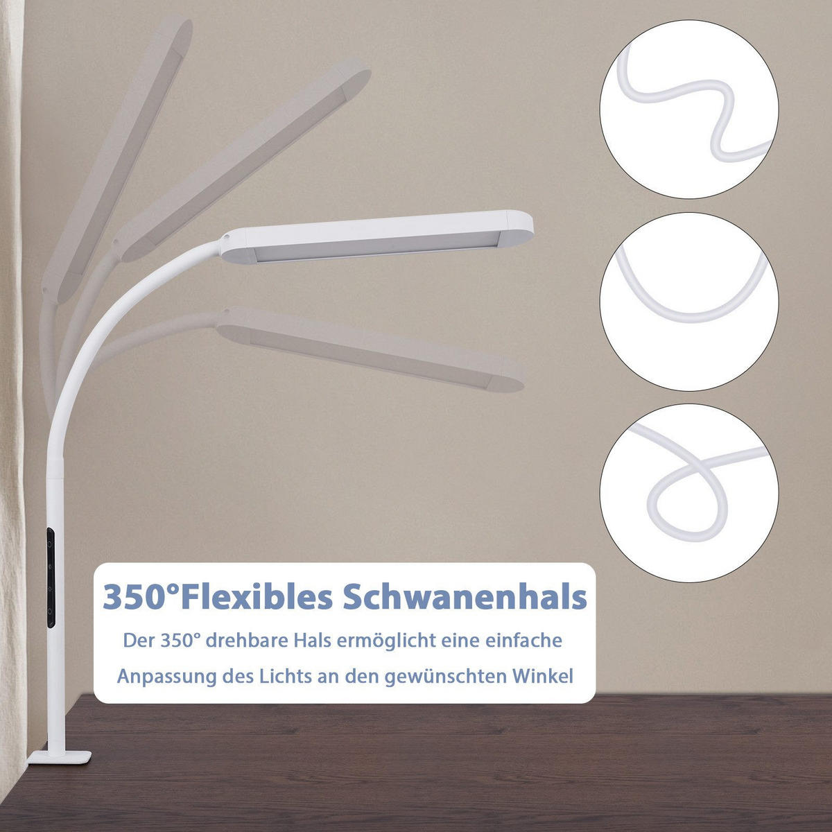LED stolní lampa Abresch 56,5/51,5/1,9 cm - bílá, kov (56.5/51.5/1.9cm) - Nettlife