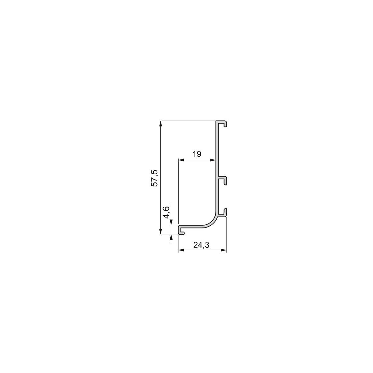 AUFLOTPROFILE Gola für Küchenmöbel, Länge 2,35m, mit Zubehör, Aluminium, weiß lackiert 2er-set - Weiß, Metall (2.43/235cm) - EMUCA