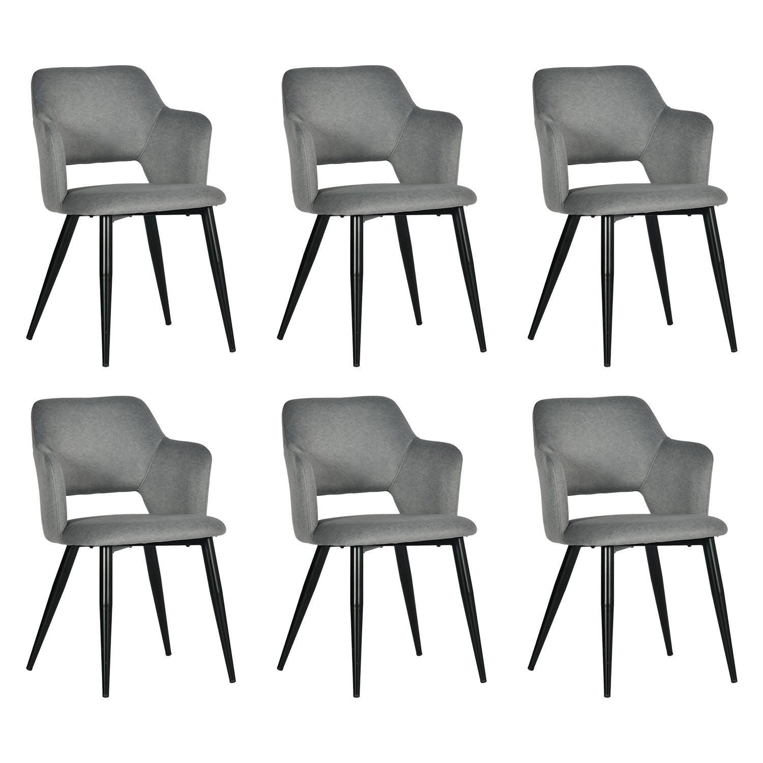 ESSZIMMERSTUHL 6er Set Haustierfreundlich in Grau - Grau, Textil (63/53/55cm) - Meubles Cosy