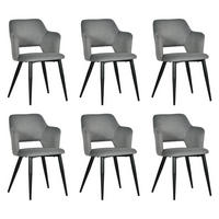ESSZIMMERSTUHL 6er Set Haustierfreundlich in Grau - Grau, Textil (63/53/55cm) - Meubles Cosy