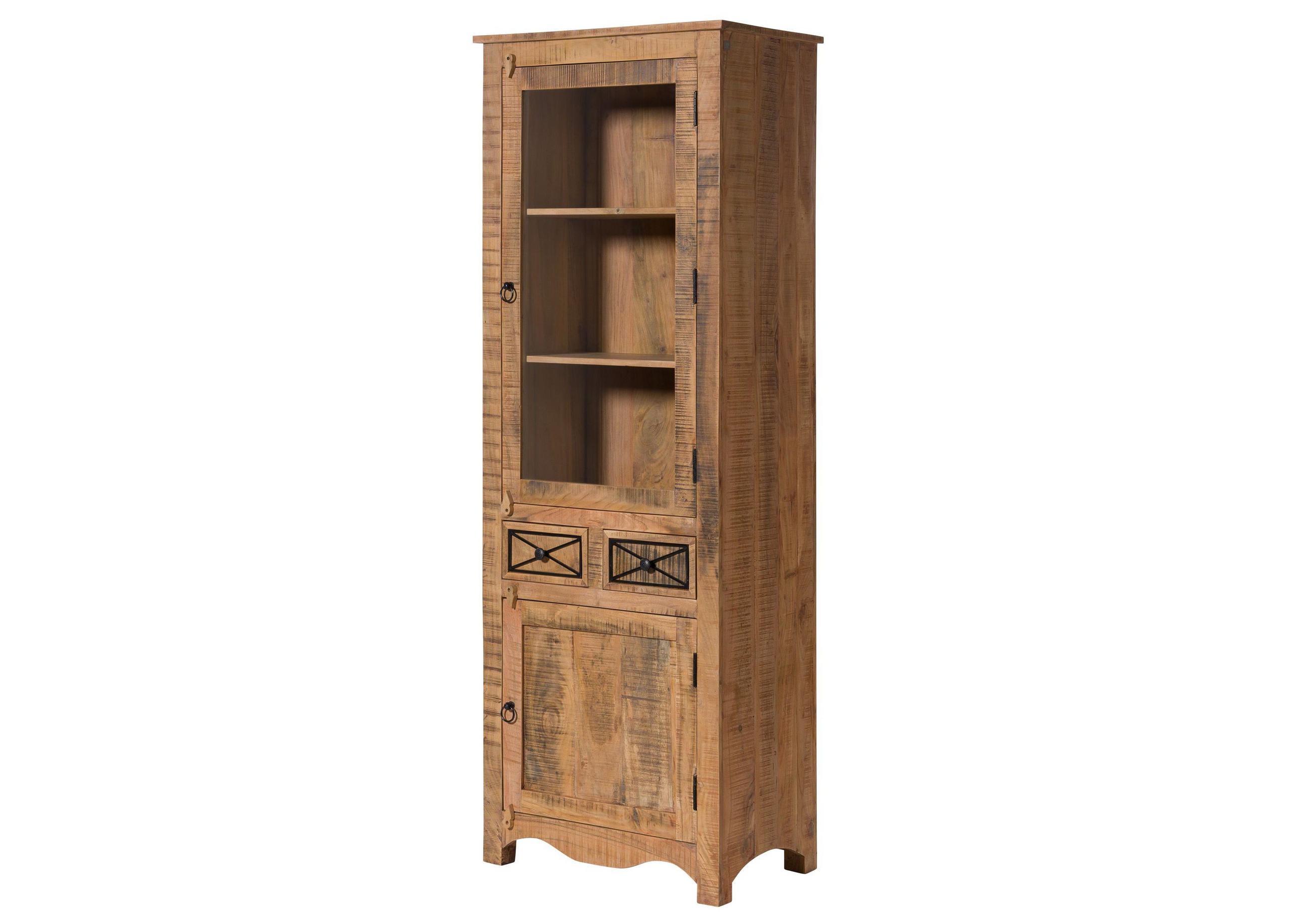 VITRINE Akazie 73x45x200 natur versiegelt NATURE OF SPIRIT #315 - Braun, Holz (73/200/45cm) - Massivmoebel24