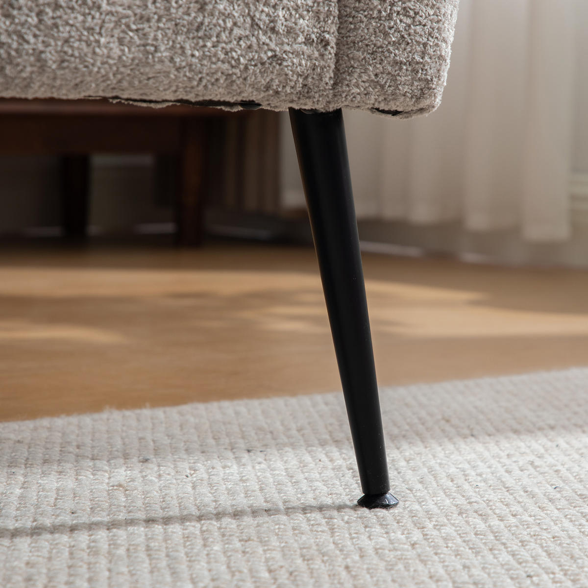 2-SITZER SOFA Chenille Grau mit abnehmbarem Sitzkissen - Grau, Holzwerkstoff/Textil (127.5/76.5/70cm) - WISHDOR
