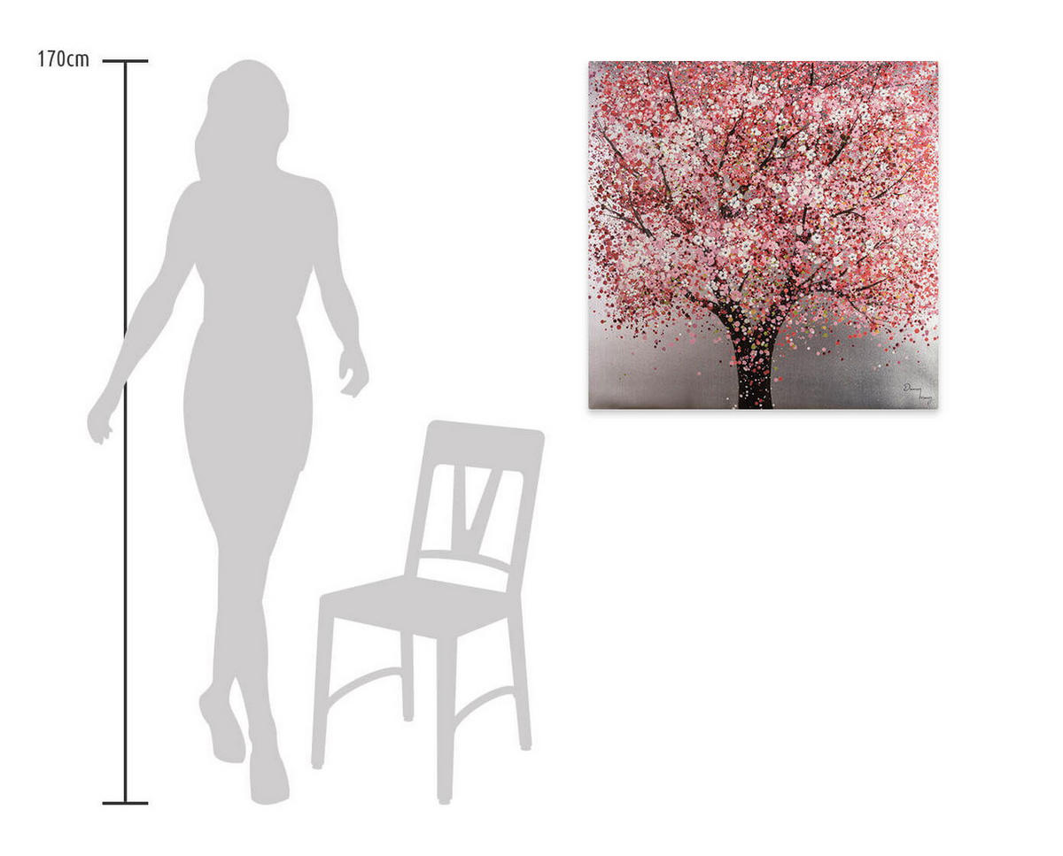 ÖLGEMÄLDE 80/80 cm - Pink, Holz/Textil (1.42/80cm) - KUNSTLOFT