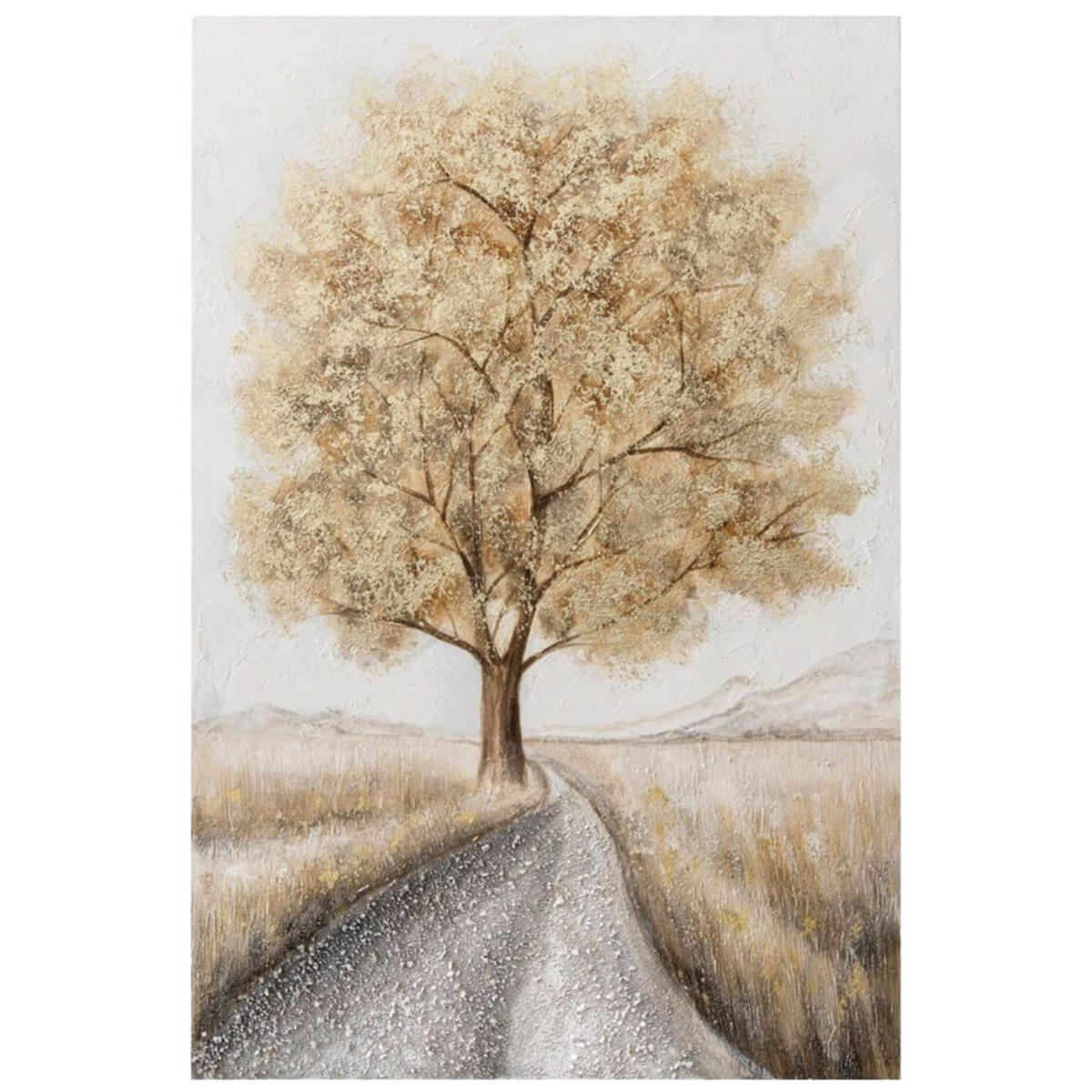 ACRYLBILD HANDGEMALT 60/90 cm - Beige/Grau, Holz/Textil (60/90cm) - KUNSTLOFT