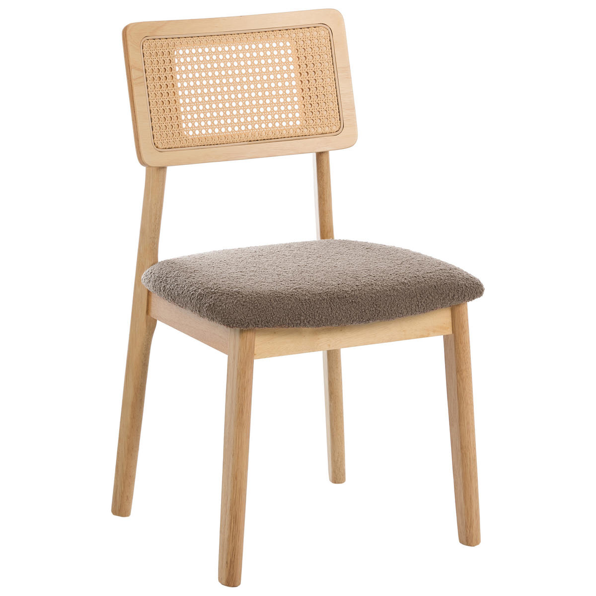 ESSZIMMERSTUHL 2er Set Holz Hellbraun/Taupe Embar - Hellbraun, Holz (50/86/52cm) - Beliani