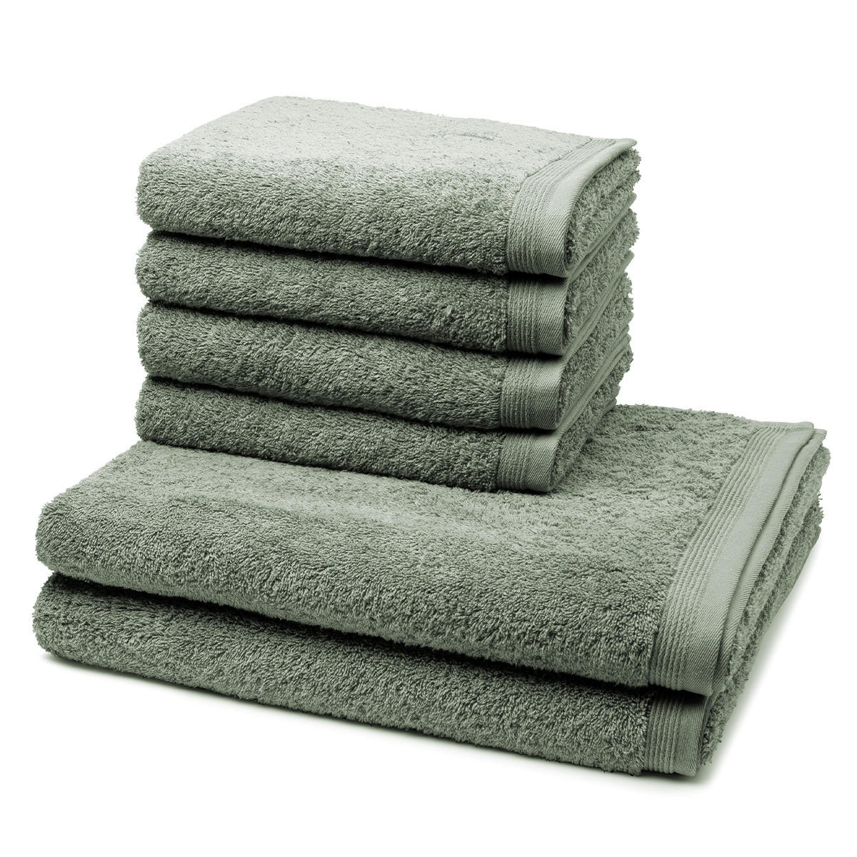 FROTTIERSET Superwuschel 6-teilig - Dunkelgrün, Textil (50/100cm) - MÖVE
