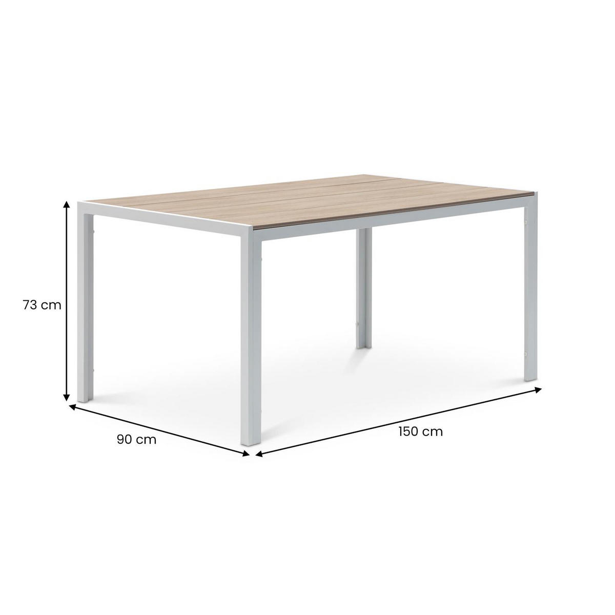 GARTENTISCH MONDELLO weiß - Weiß, Metall (90/150/73cm) - IDIMEX