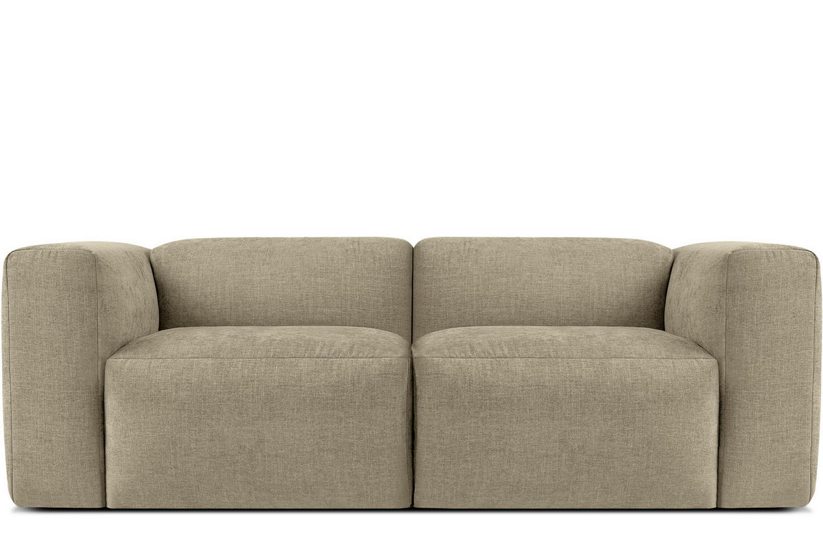 2-SITZER-MODULSOFA BUFFO mit extrem weicher und bequemer Sitzfläche, Gewebestoff, sandfarben - Sandfarben, Textil (210/73/96cm) - KONSIMO®