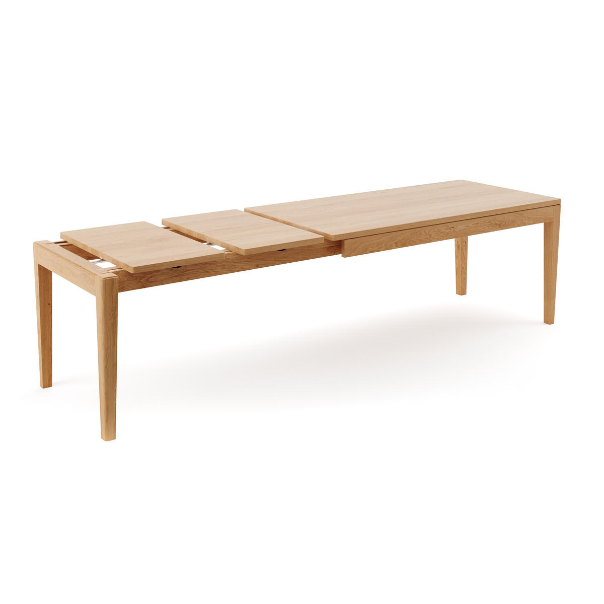 TISCH Ausziehbar Butterfly aus massivem Eichenholz 220x100 cm + Tischverlängerungen 2x50 cm - Eichefarben/Braun, Holz (220/100/75cm) - Danzz