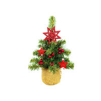 LAALU WEIHNACHTSBAUM geschmückt künstlich mit 24 Ornamenten TINY 6 im Topf 25 cm - Rot/Grün, Kunststoff (25cm) - LAALU