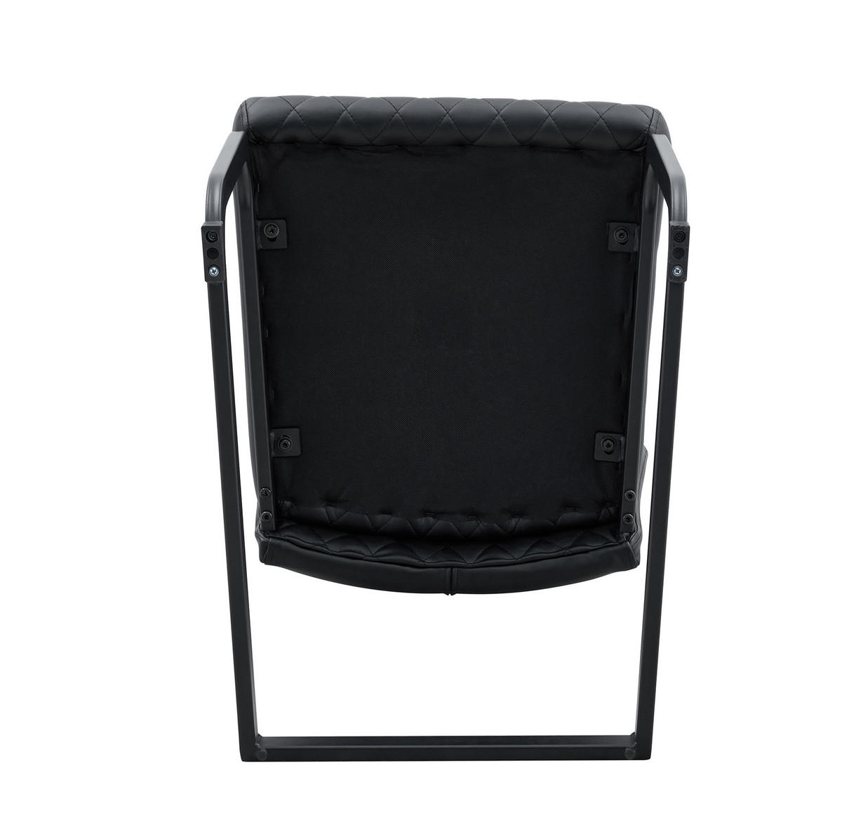 ESSTISCH-SET 4-tlg. 85 cm Glas Schwarz - Schwarz, Metall (85/76/85cm) - Meubliv