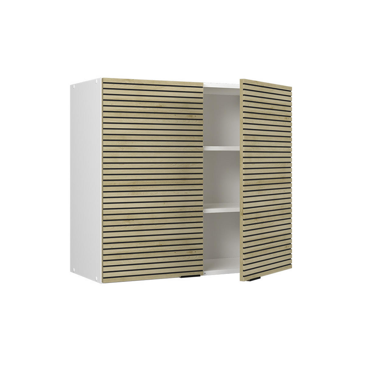 SKLENĚNÁ KUCHYŇSKÁ SKŘÍŇKA Fame-Line Dubový panel - bílá/barva dubu, kompozitní dřevo (80/72/34.1cm) - Vicco