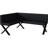 ECKBANK ERIC_X - Schwarz, Leder (128/168cm) - Meblini