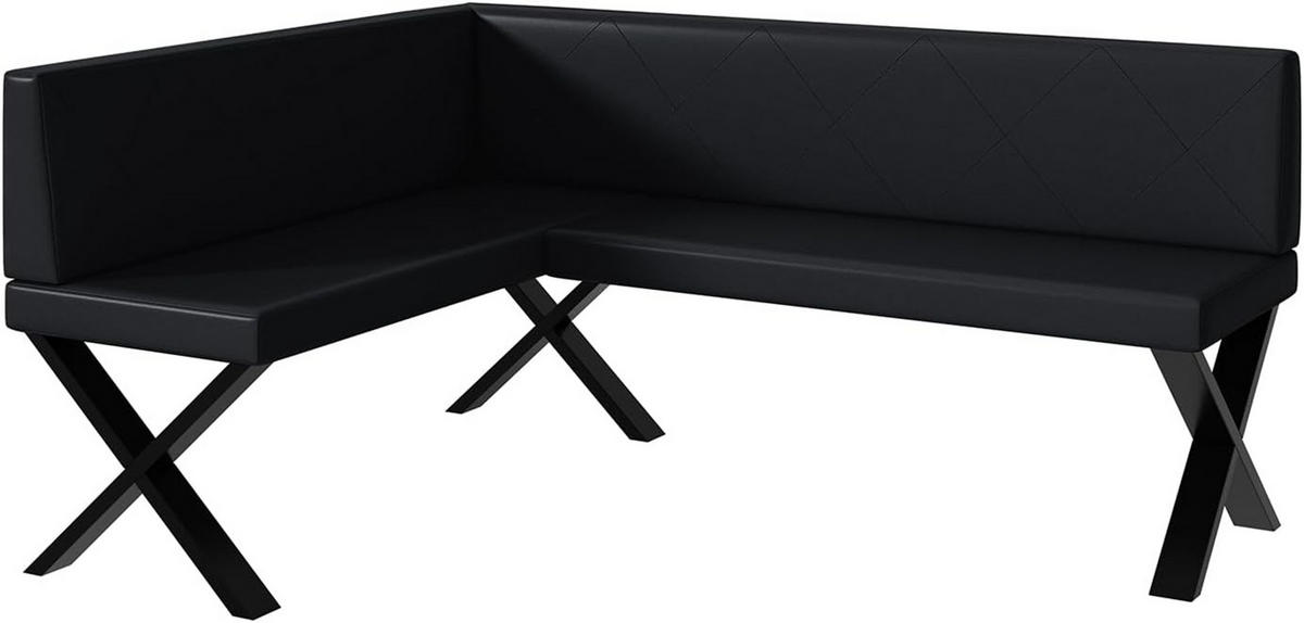 ECKBANK ERIC_X - Schwarz, Leder (128/168cm) - Meblini