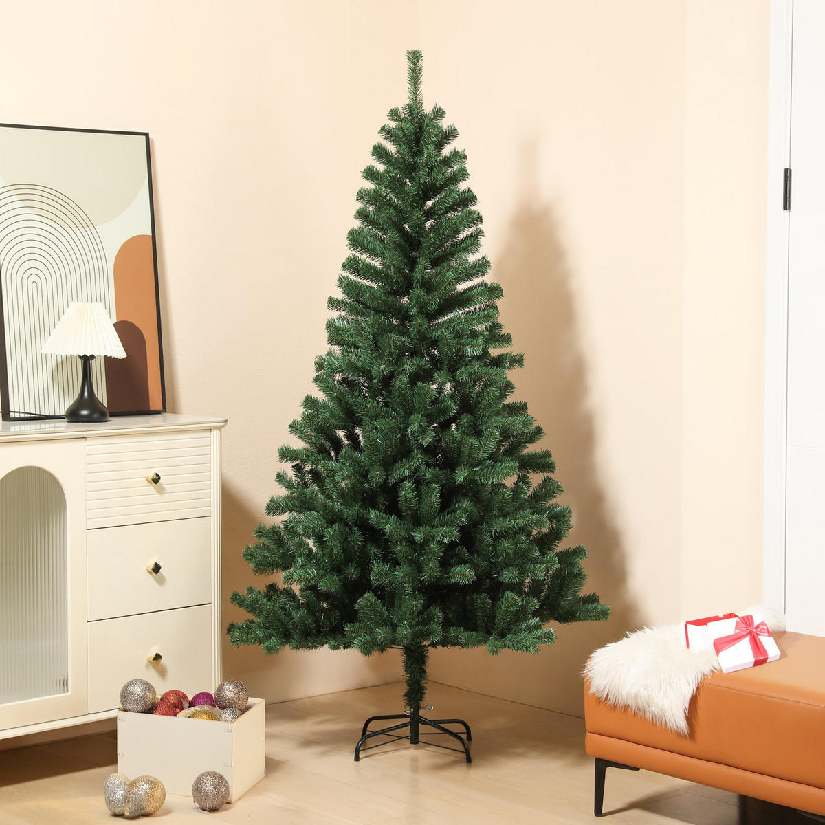WEIHNACHTSBAUM künstlich - Grün, Kunststoff (90/210cm) - SVITA