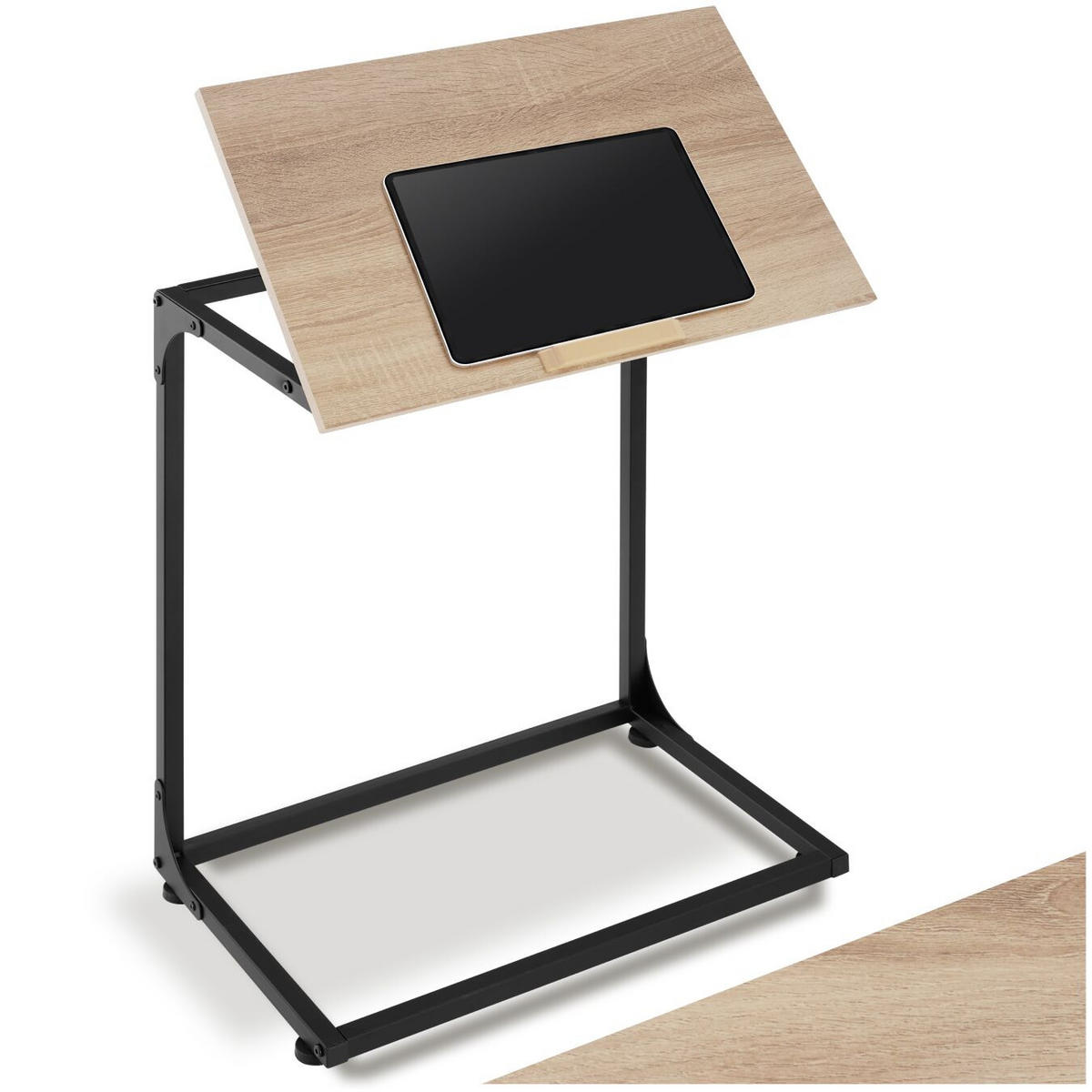 BEISTELLTISCH Ruston, 55 x 35 x 66,5 cm, Industrial Holz hell, Eiche Sonoma - Naturfarben, Holzwerkstoff (55/35/66.5cm) - tectake