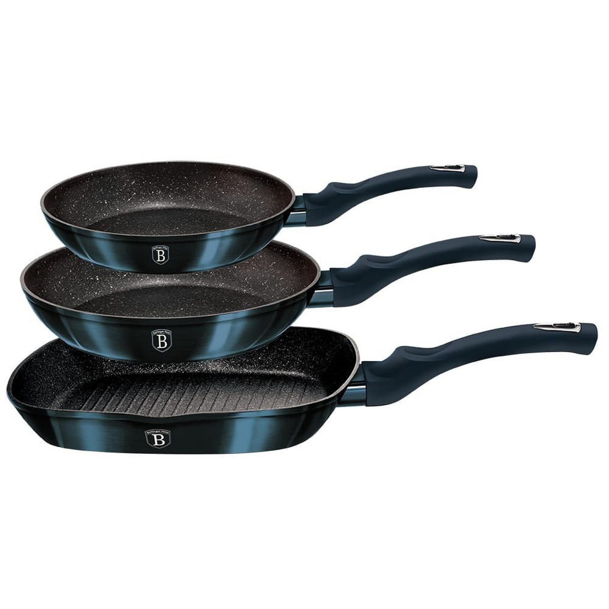 PFANNENSET Blau 50/30/20 cm BH6140 - Blau, Metall - Berlinger Haus