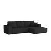 ECKSOFA MARCO 294/185 in Cord Schwarz mit Schlaffunktion rechts - Schwarz, Holz/Holzwerkstoff (294/185cm) - Deine Möbel 24