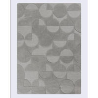 WOLLTEPPICH Geometrisches-Design, naturfarben DEBEN NOAH, Grau 160x230 cm - Grau, Textil (160/230cm) - KADIMA DESIGN