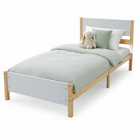 JUGENDBETT 90/200 mit Kopf- und Fußteil in Weiß und Natur - Weiß/Naturfarben, Holzwerkstoff (90/200cm) - EVRYAE