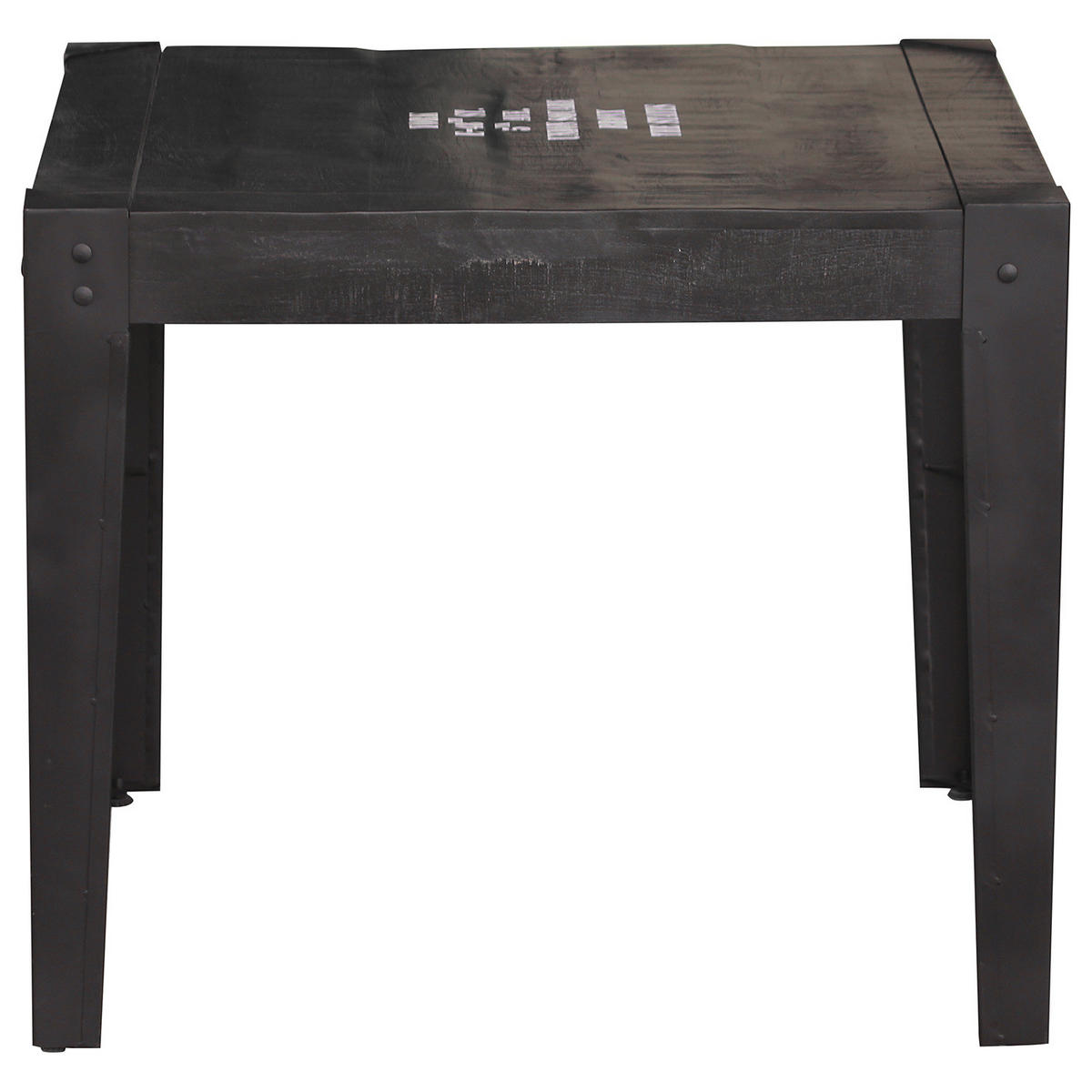 ESSTISCH - Mango massiv - Schwarz, Holz/Metall (90/90/76cm) - home24