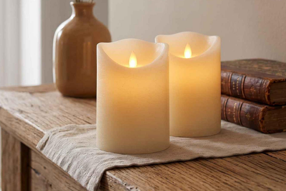 LED-KERZE Ø7,5x10 cm, Creme - Creme, Naturmaterialien (7.5/7.5/10cm) - dasmöbelwerk