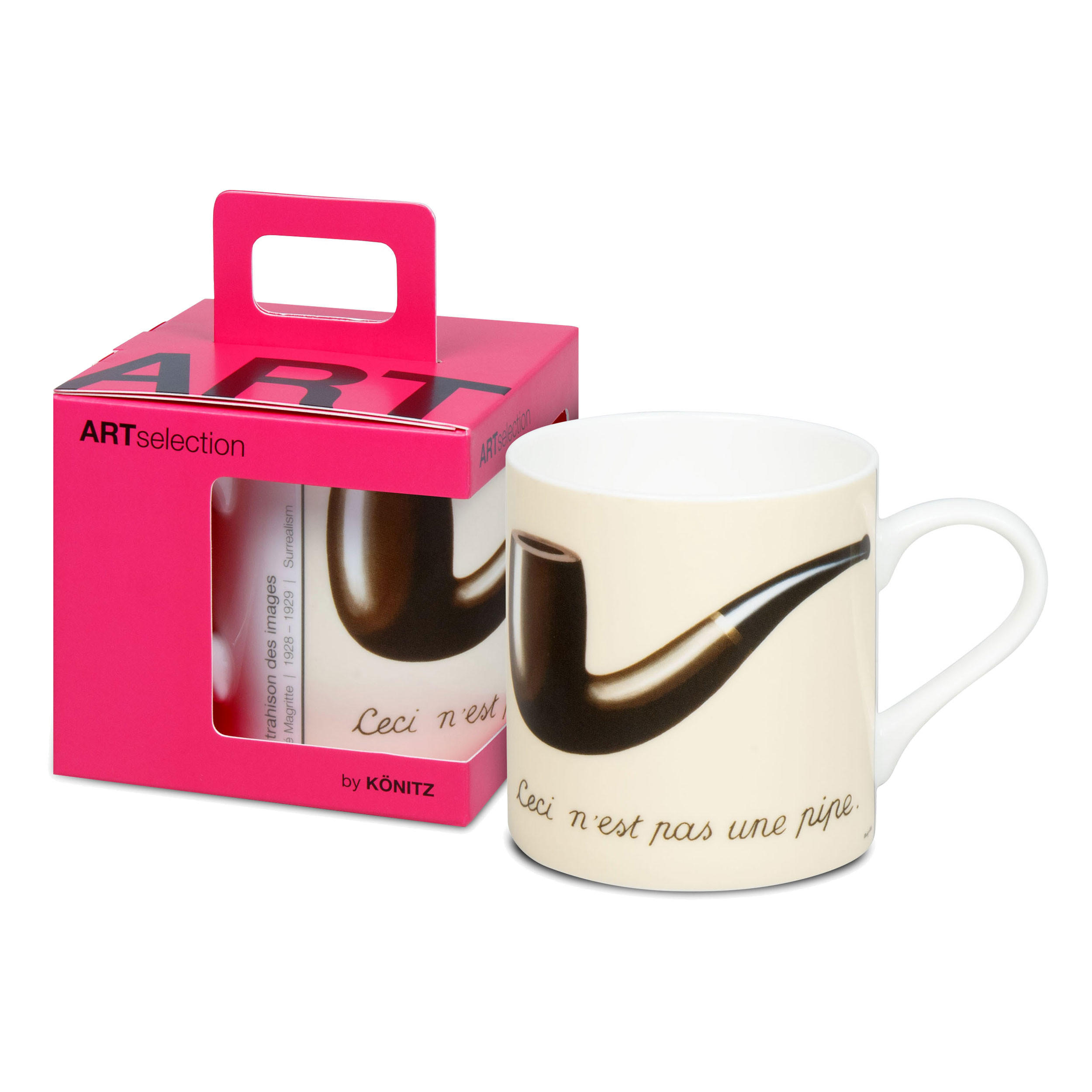 KAFFEEBECHER La trahison des images - Rene Magritte, in Geschenkbox - Naturfarben, Keramik (0.4L) - Könitz