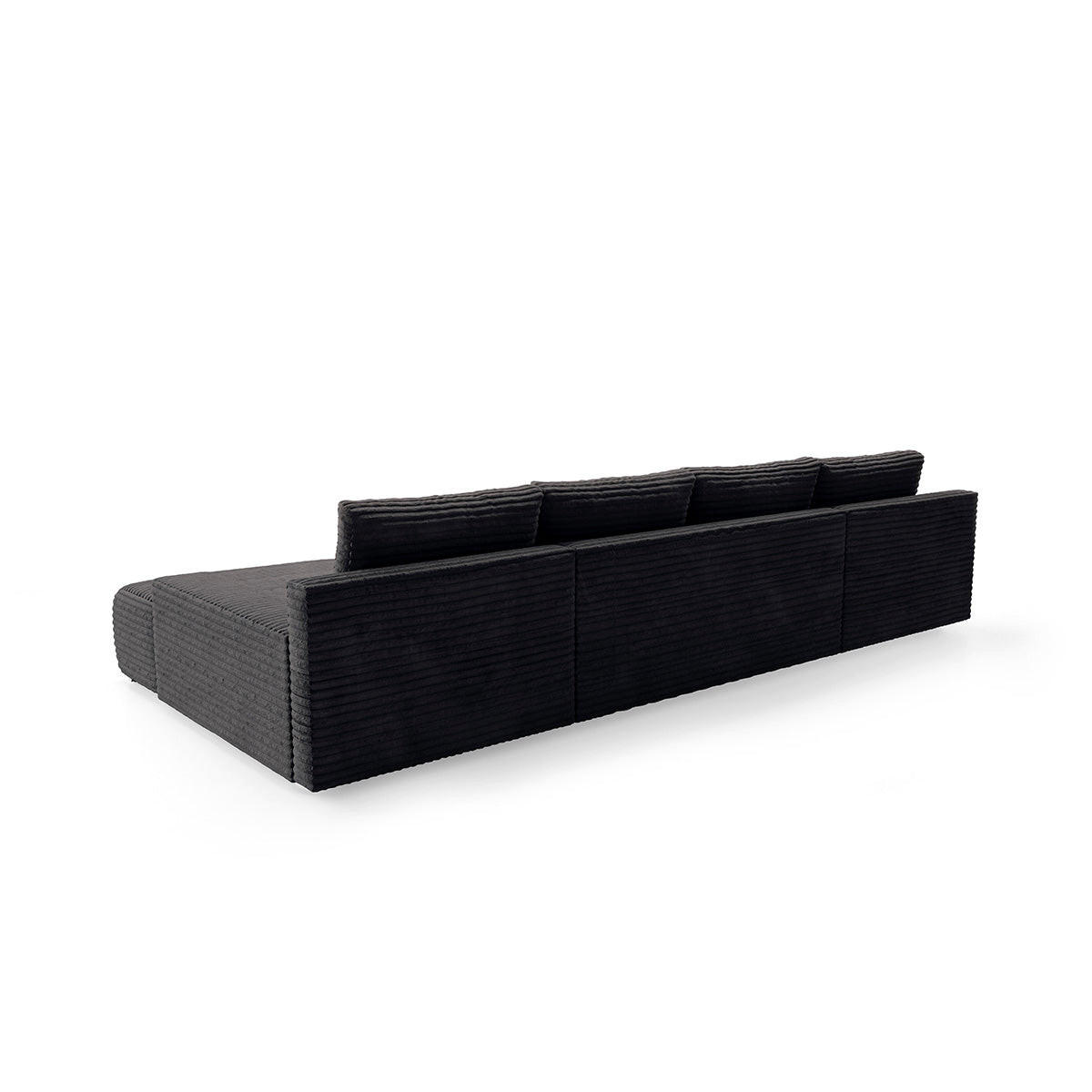 PANORAMASOFA Ivana 4 Sitzplätze Schwarz - Schwarz, Holz (350/85/172cm) - Petits-meubles