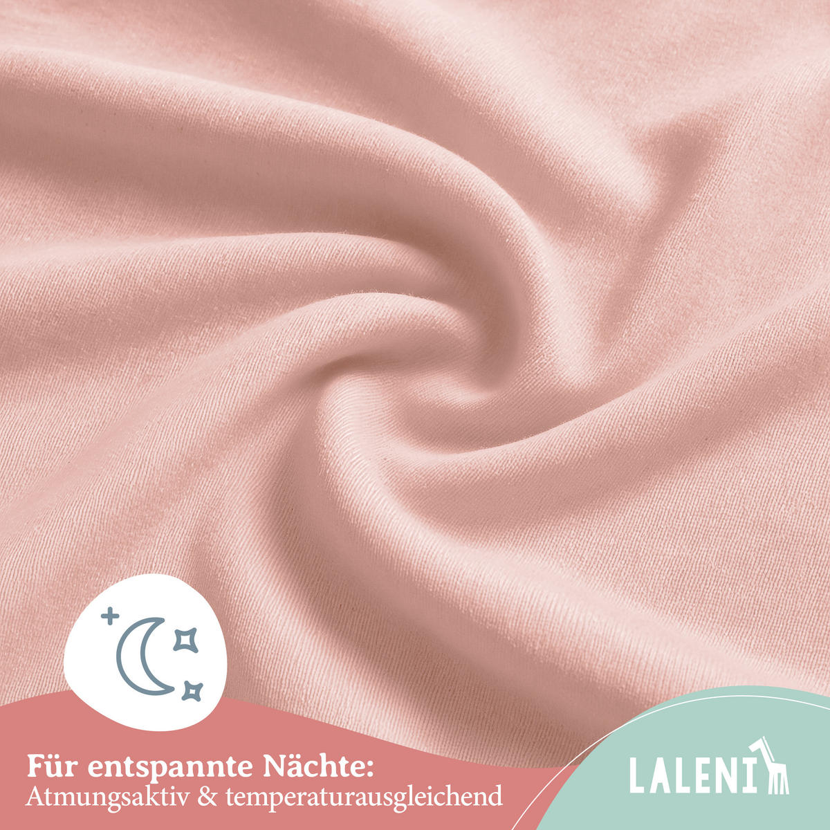 SPANNBETTLAKEN für Beistellbett & Stubenwagen – 100% Baumwolle, Atmungsaktiv & Weich, 50x89x10 cm, Rosa - Rosa, Textil (50/89cm) - Laleni