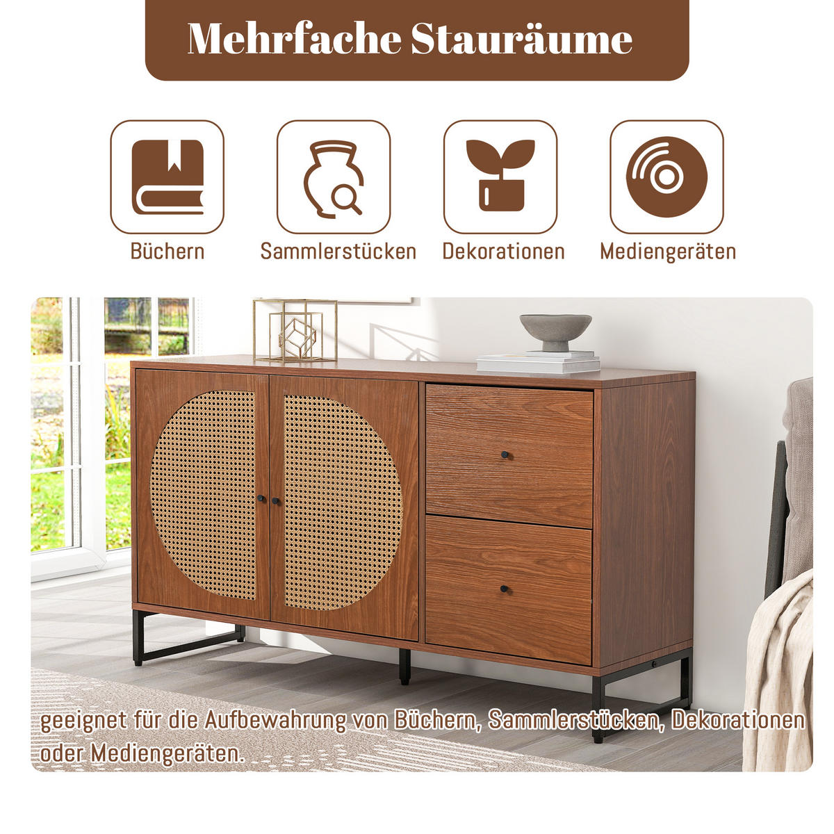 SIDEBOARD Braun 130/40/75CM - Braun, Holzwerkstoff (40/75/130cm) - Urban Meuble