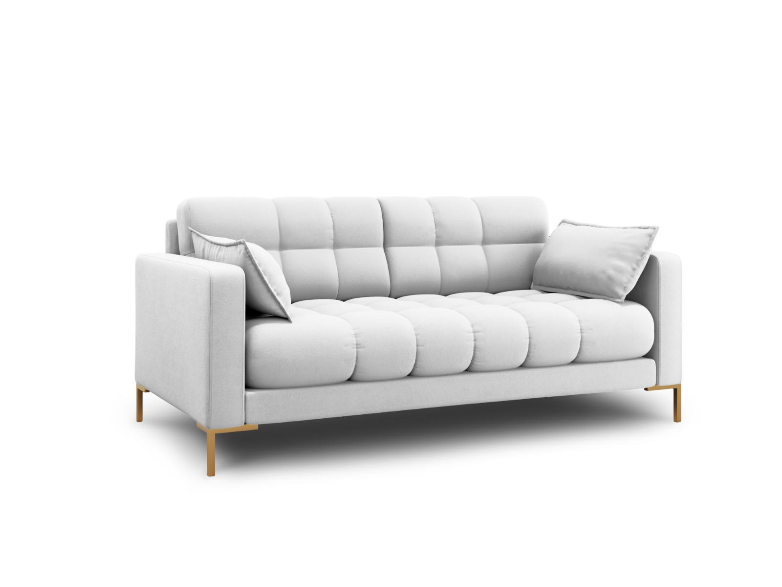 SOFA Mamaia aus strukturiertem Stoff hellgrau 2 Sitzplätze - Hellgrau, Textil (92/75/152cm) - Micadoni