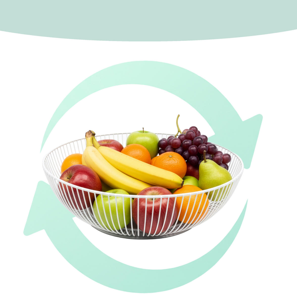 OBSTSCHALE - Weiß, Metall (8cm) - Relaxdays