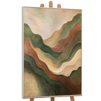 GEMÄLDE Tanz der Hügel Schattenfugenrahmen Beige 140x100 cm - Beige, Holz (140/100cm) - YS-art gallery