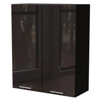 KÜCHENHÄNGESCHRANK Essen W4/80 Schwarz Hochglanz / Schwarz Matt 80 / 32,5 / 96cm - Schwarz Hochglanz/Schwarz, Holz/Holzwerkstoff (80/96/32.5cm) - Feldmann-Wohnen