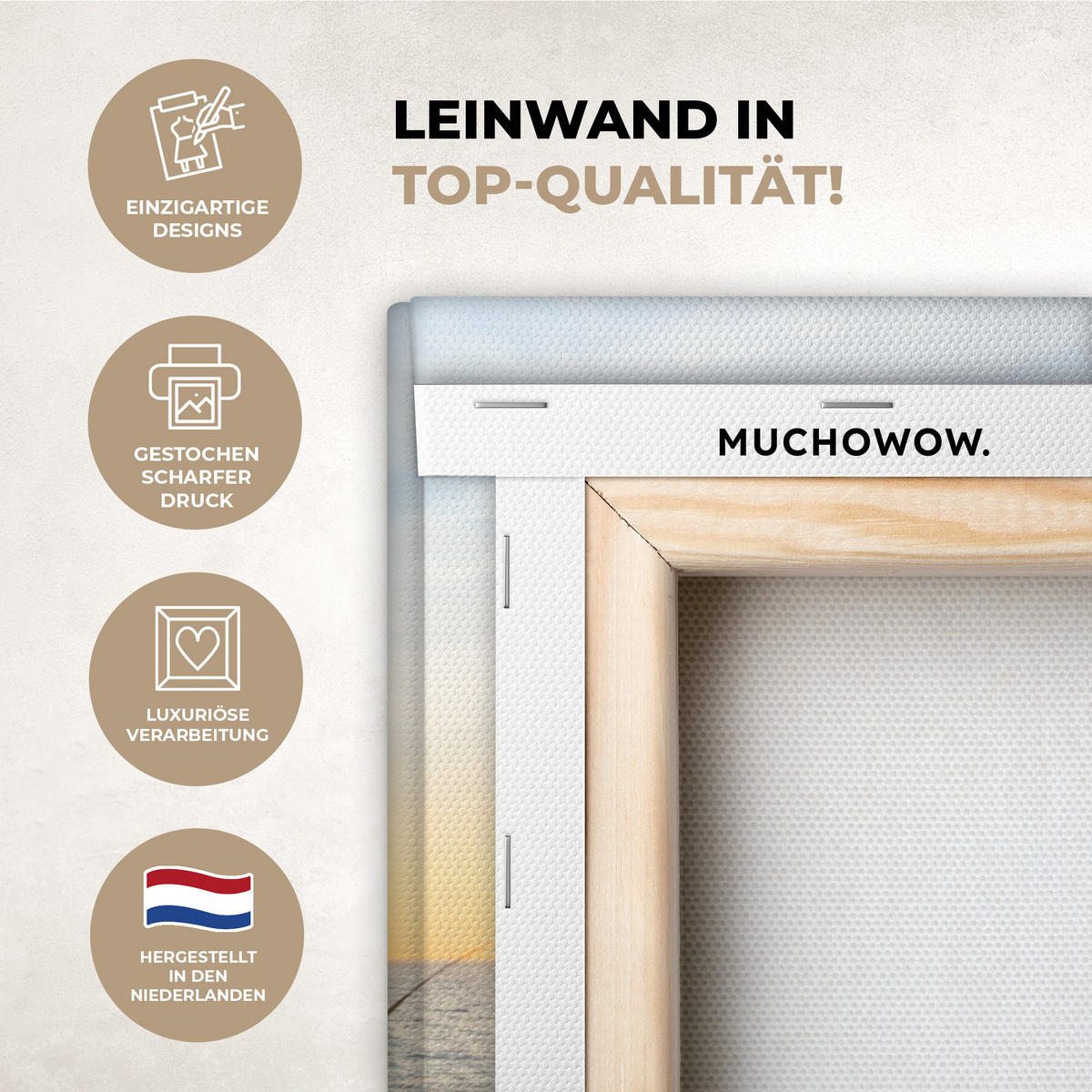 LEINWANDBILD Strand - Sonne - Düne - Gras - Sand - Horizont Room Decor 30x40 cm - Hellblau, Textil (30/40cm) - MuchoWow