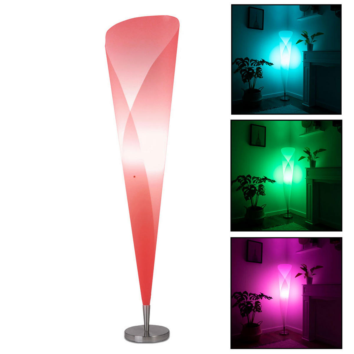 LED STEHLEUCHTE Metall Weiß dimmbar - Weiß, Metall (30/30/146cm) - Globo Lighting