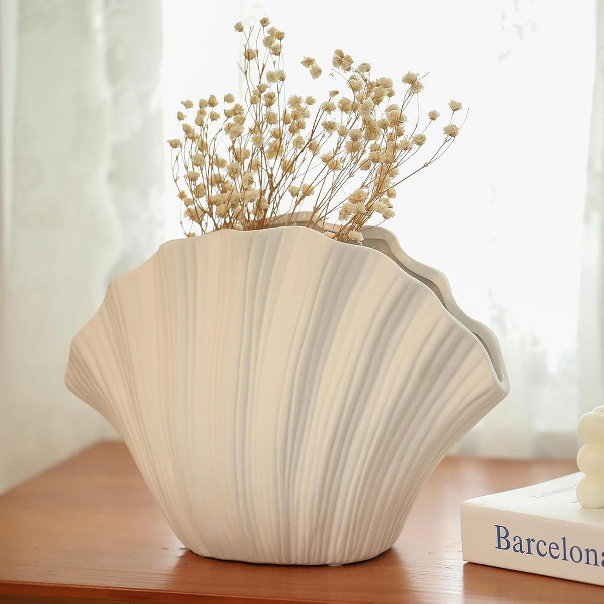 VASE 28,5 x 21 x 15 cm Keramik - Weiß, Keramik (21cm) - LIBRATON