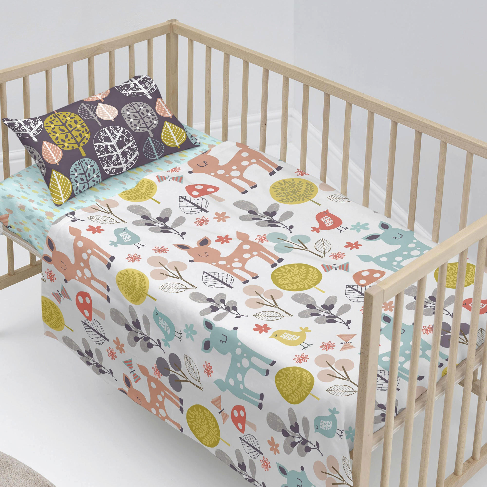 BETTWÄSCHE 2er-Set teiliges woodland 120x180 cm (kinderbett) mehrfarbig - Multicolor, Textil (120/180cm) - Happy Friday