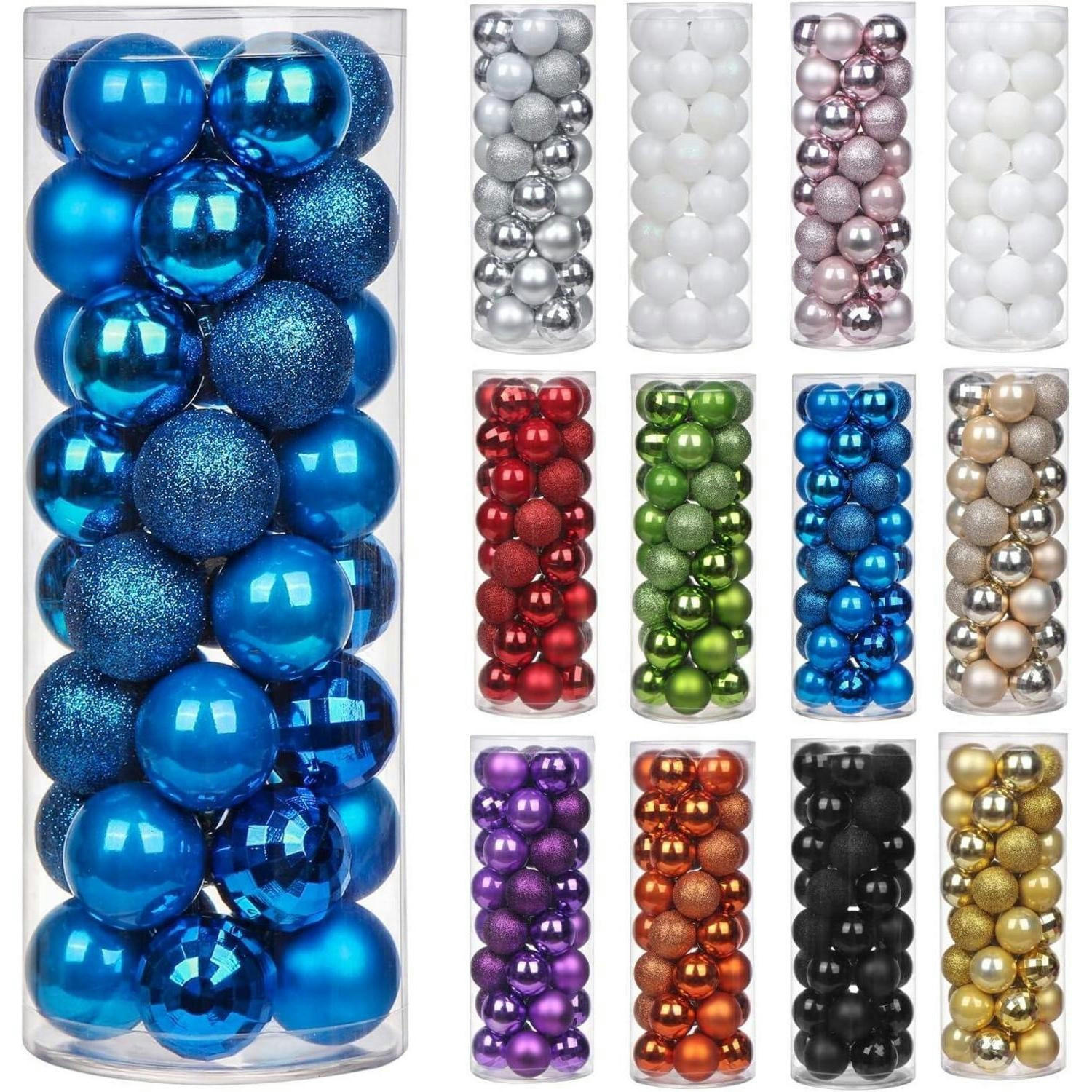 WEIHNACHTSKUGELN 40-teiliges Set 4 cm Blau bruchsicher Kunststoff - Multicolor, Kunststoff (4/4/4cm)