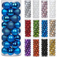 WEIHNACHTSKUGELN 40-teiliges Set 4 cm Blau bruchsicher Kunststoff - Multicolor, Kunststoff (4/4/4cm)