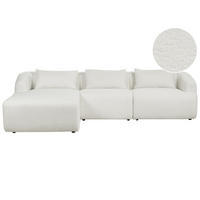 3-SITZER-ECKSOFA aus Bouclé weiß linksseitig Svansele - Weiß, Textil (278/174cm) - Beliani