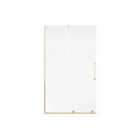 DUSCHTRENNWAND Seitenwand italienische Dusche mit Schiebetür - Metall - Industrial Style - Goldfarben - 120 x 200 cm - YOREM - Goldfarben, Metall (120/200cm) - Vente-Unique