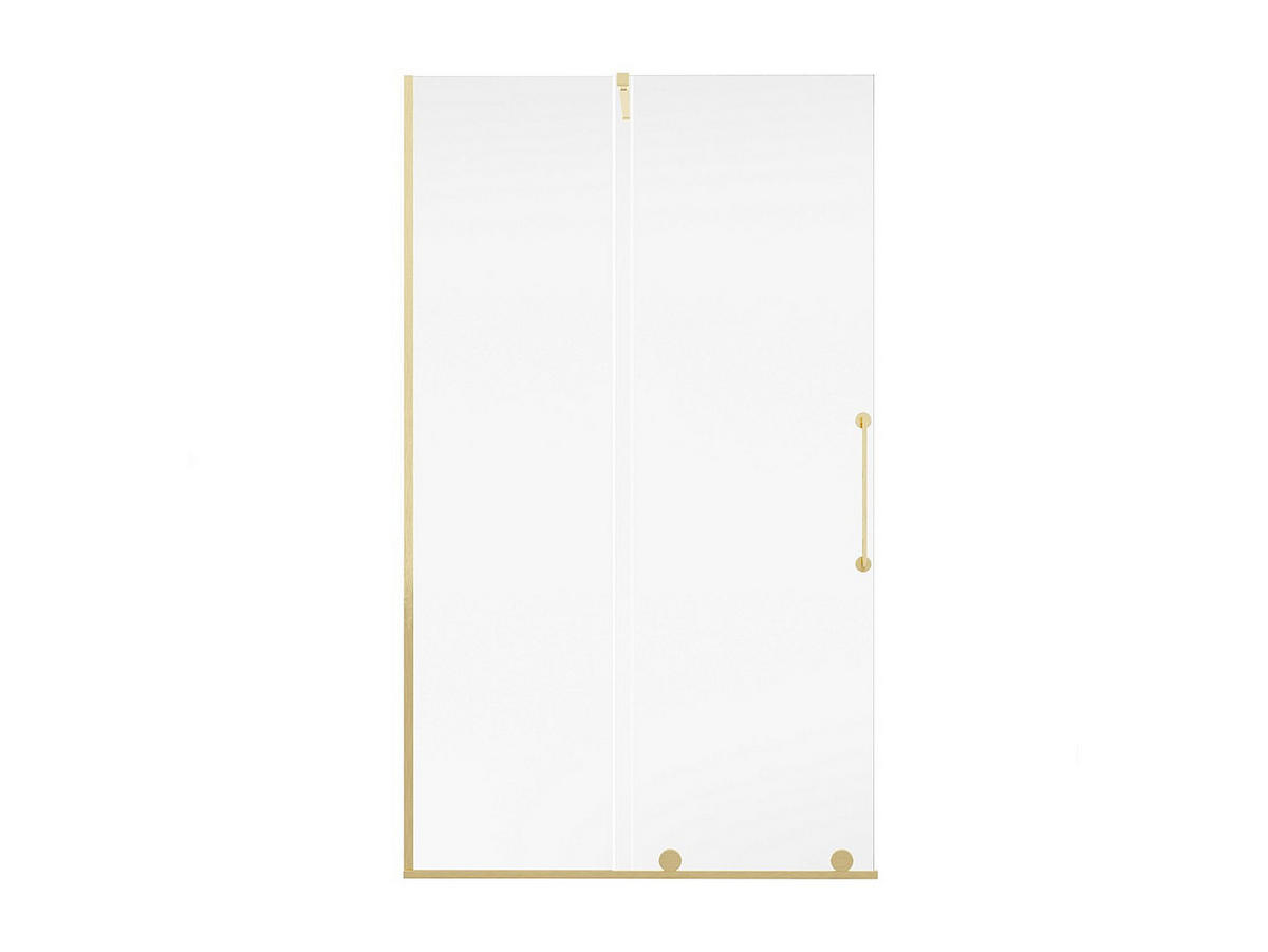 DUSCHTRENNWAND Seitenwand italienische Dusche mit Schiebetür - Metall - Industrial Style - Goldfarben - 120 x 200 cm - YOREM - Goldfarben, Metall (120/200cm) - Vente-Unique