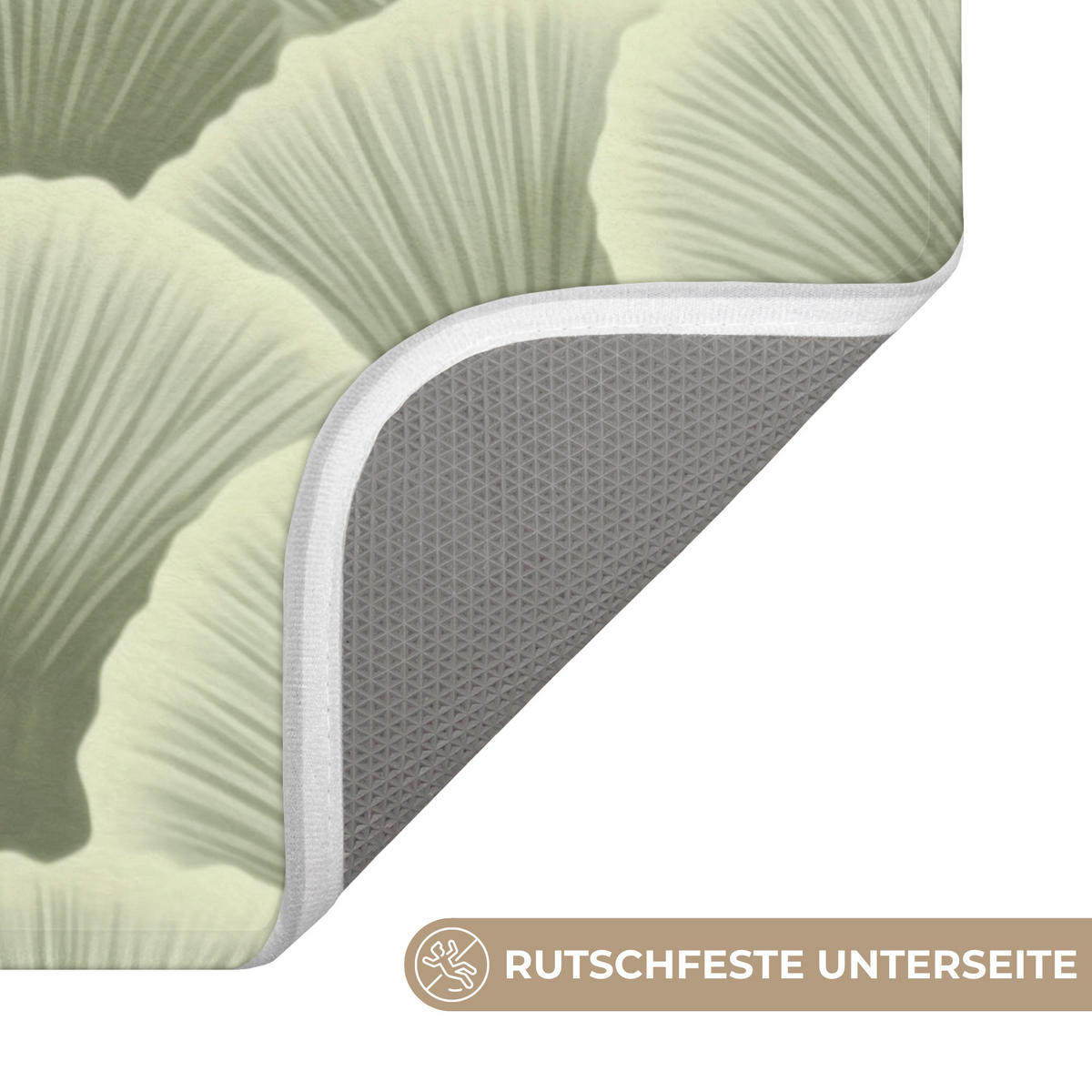 WC PŘEDLOŽKA Vějíř - list - zelený 50x80 cm - pastelově zelená, textil/plast (50/1cm) - OnlyWow