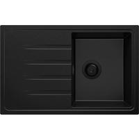 SPÜLBECKEN Mailand, 2-er set Alles Schwarz 78/50 cm 1 Becken + Ablauf-Set ab 45er Unterschrank - Schwarz, Kunststoff (78/19/50cm) - Primagran