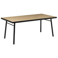 ESSTISCH 180/90/80 cm Hellbraun, Schwarz Rechteckig Ivorie - Hellbraun, Holzwerkstoff (90/180/80cm) - Beliani