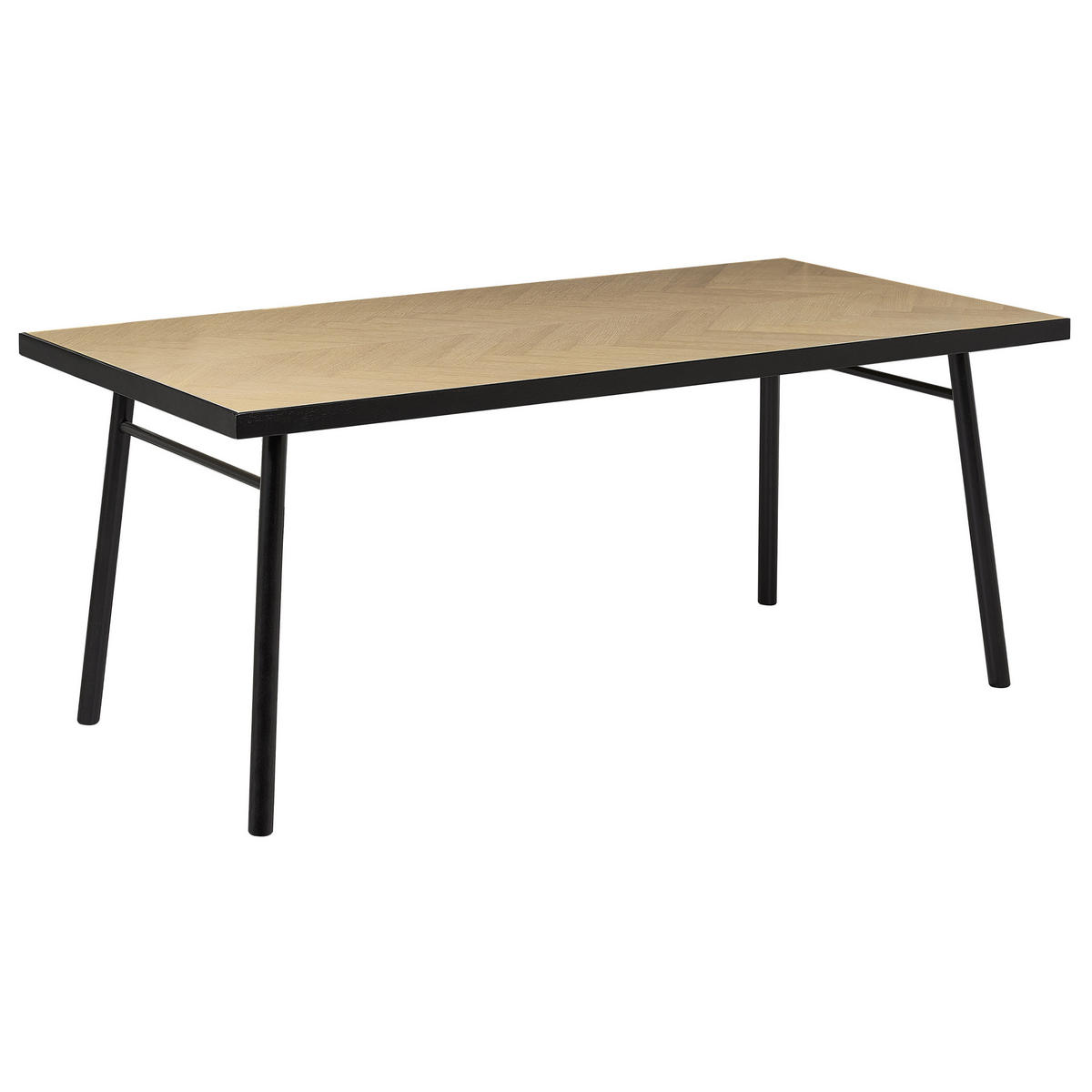 ESSTISCH 180/90/80 cm Hellbraun, Schwarz Rechteckig Ivorie - Hellbraun, Holzwerkstoff (90/180/80cm) - Beliani